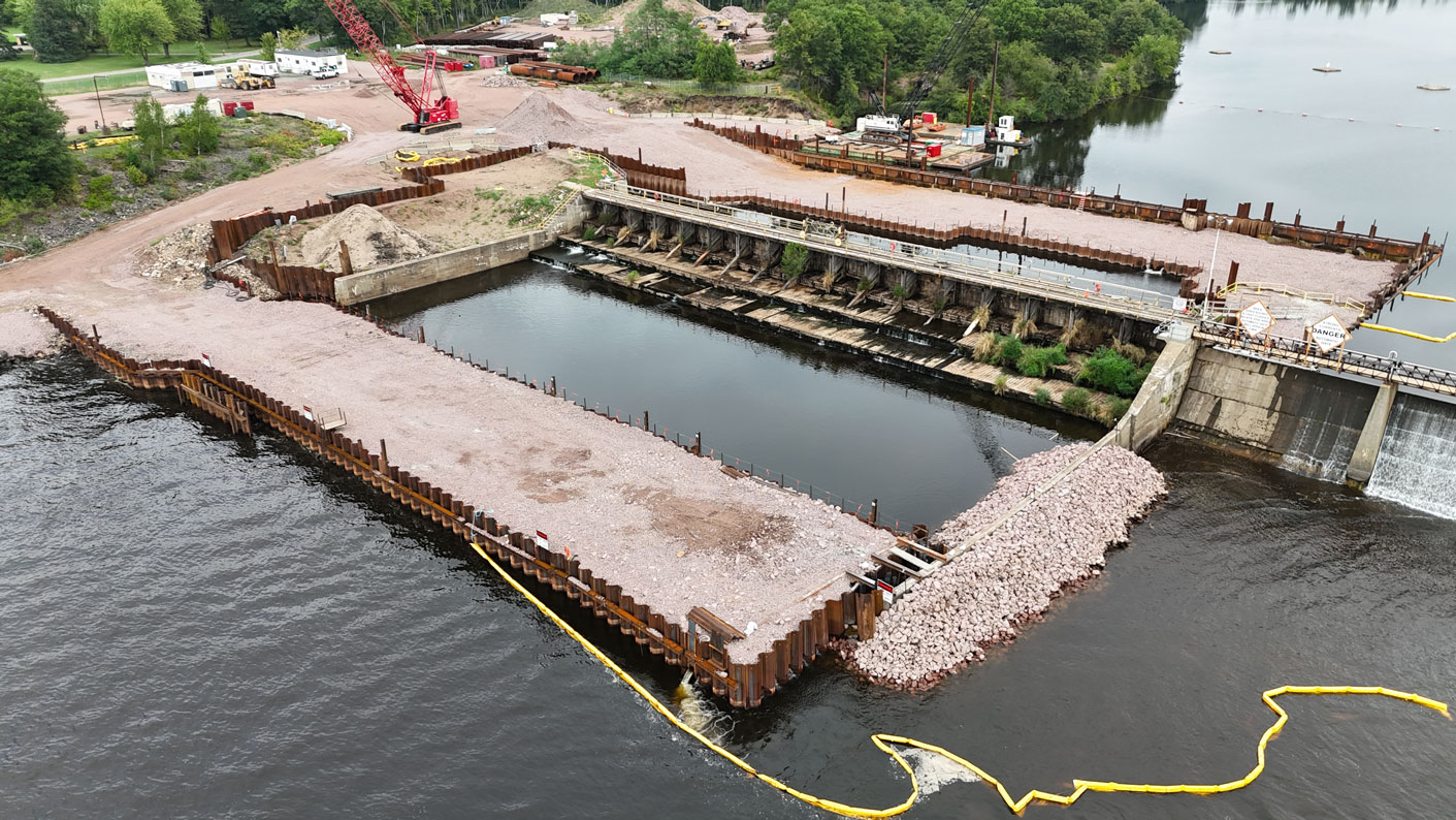 Aerial view of the Rothschild Dam modernization site
